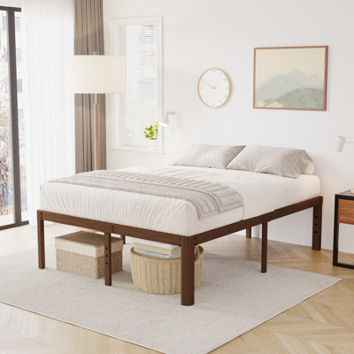 Amylia 14 Heavy Duty Metal Bed Frame Non Swaying Noiseless Underbed Storage Williston Forge Size Queen